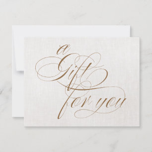 Chic Beige Linen  Calligraphy Gift Certificate