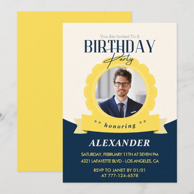 Chic birthday 36th birthday invitation Modern (Front/Back)