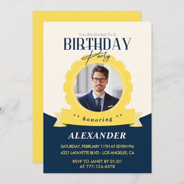 Chic birthday 48th birthday invitation Modern (Front/Back)