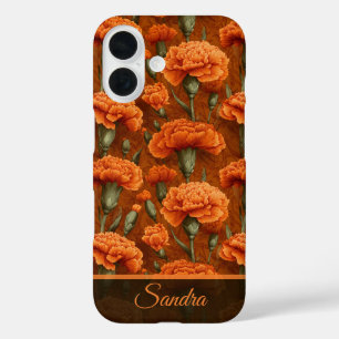 Chic Birthday Gift Carnation Floral Custom iPhone 16 Case