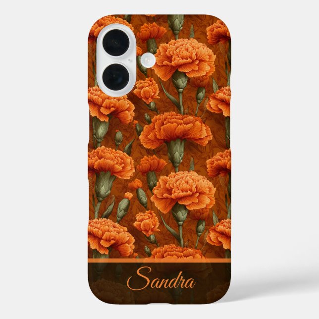 Chic Birthday Gift Carnation Floral Custom Case-Mate iPhone Case (Back)