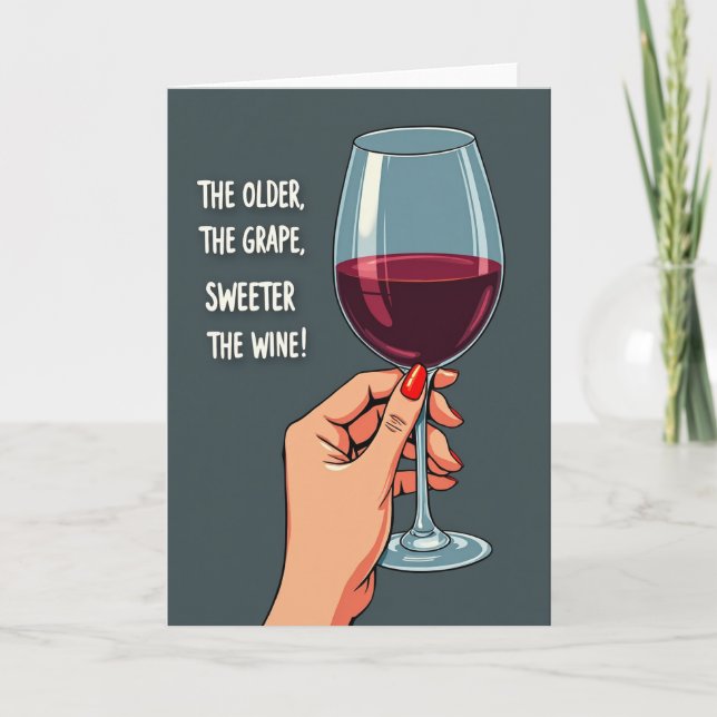 Chic Birthday Hand Glass Card (Front)