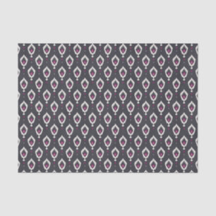 Chic black and purple ikat tribal patterns tissue paper
