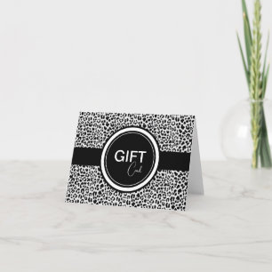 Chic Black and White Animal Print Gift Card Holder
