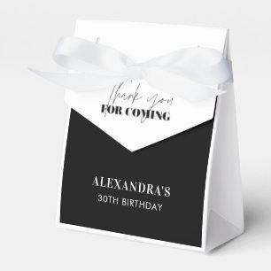 Chic Black and White Birthday Thank You Favour Box