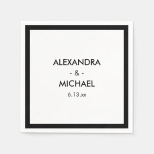 Chic Black and White French Inspired Wedding Napkin