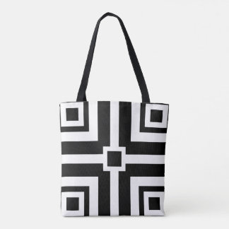 Chic Black and White Geometric Tote Bag