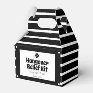 Chic Black and White Hangover Relief Kit Favour Box