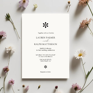 Chic Black and White Minimal Wedding Invitation