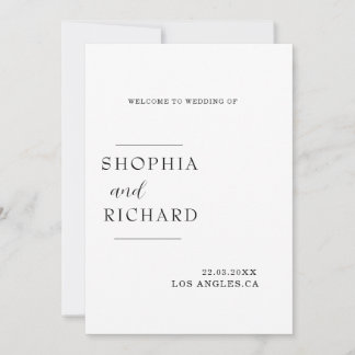 Chic black and white Minimalist Wedding Invitation