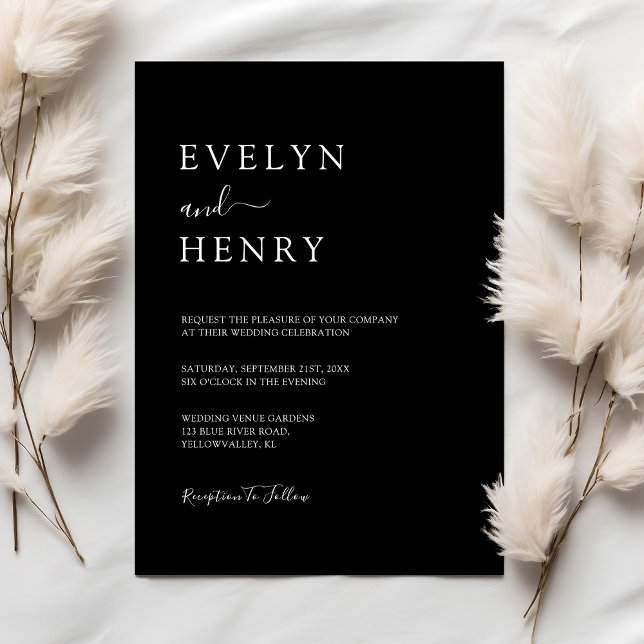  Chic Black and White Minimalist Wedding Invitation (Creator Uploaded)