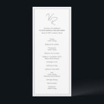 Chic Black and White Modern Wedding Program<br><div class="desc">Modern wedding program featuring a simple yet elegant design with your two initial monogram in a contemporary script font along with your order of ceremony surrounded by a border.</div>