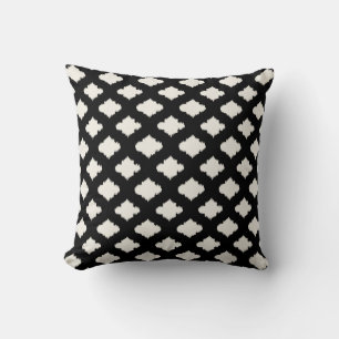 chic black and white moroccan pattern ikat pillow