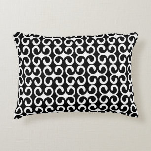 Chic Black and White Pattern Decorative Cushion