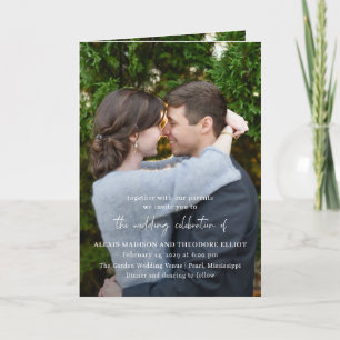 Chic Black and White Photo Modern Wedding Invitation