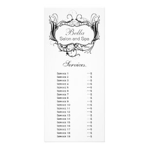 chic  black and white Services rack card