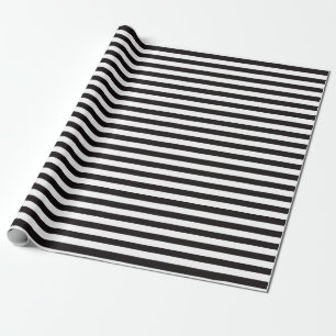 Chic Black and White Stripes Wrapping Paper