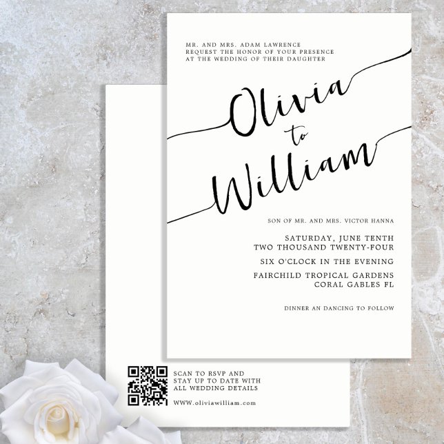 Chic Black and White Wedding Invitation (Creator Uploaded)