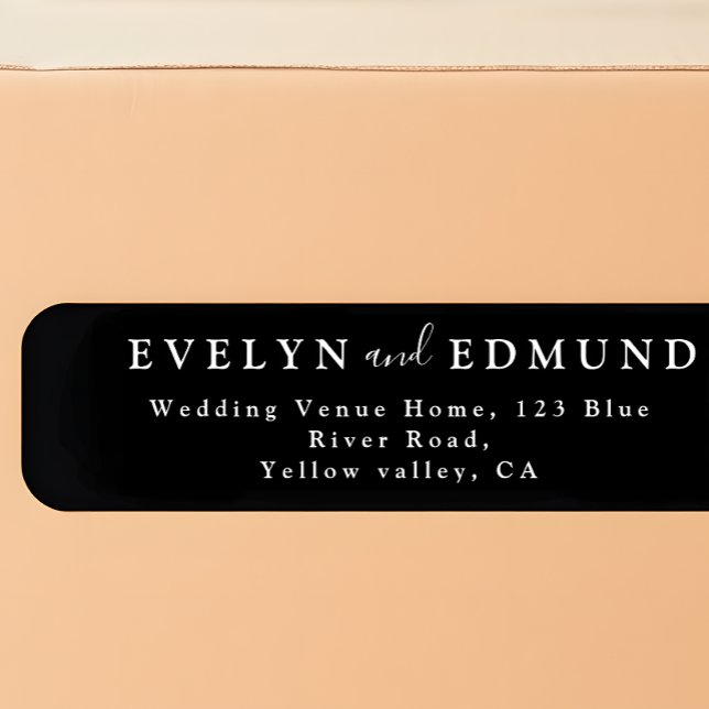 Chic Black and White Wedding Return Address Label (Creator Uploaded)