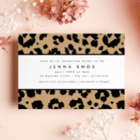 Chic Black Animal Print Leopard Bridal Shower