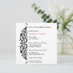 Chic Black Border Bridal Shower Invitation