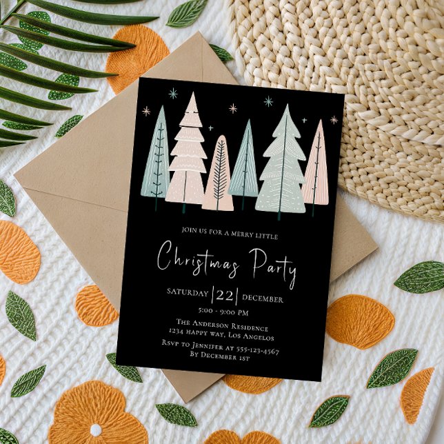 Chic Black Christmas Party Invitation  (Creator Uploaded)