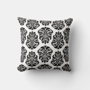 Chic Black Damask Cushion