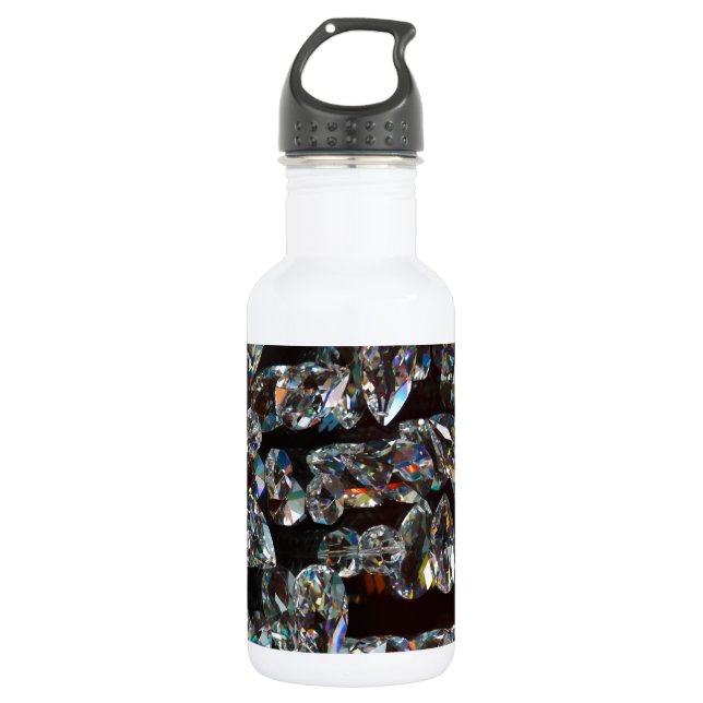 Chic Black Diamond Chrystal Abstract Pattern 532 Ml Water Bottle (Front)