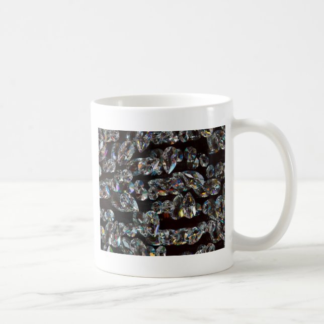 Chic Black Diamond Chrystal Abstract Pattern Gifts Coffee Mug (Right)