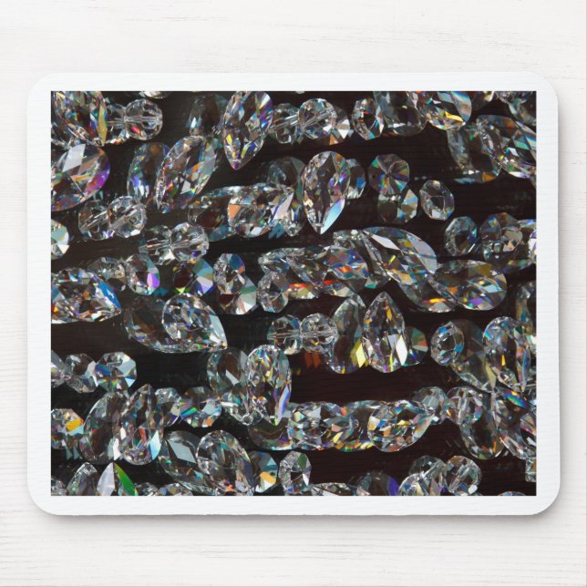 Chic Black Diamond Chrystal Abstract Pattern Gifts Mouse Pad (Front)