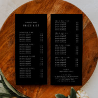 Chic Black Double Sided Business Price List