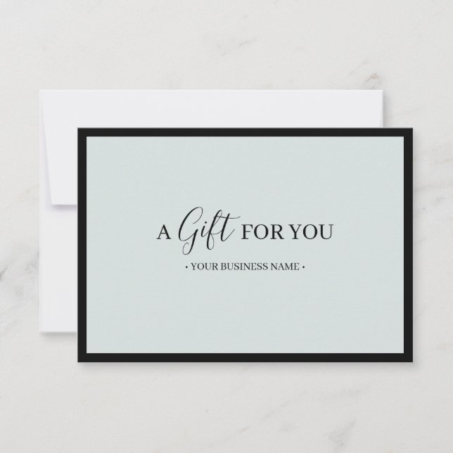 Chic Black Frame Customised Gift Certificate (Front)