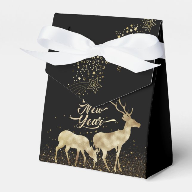 Chic Black Gift Box for Christmas (Front Side)