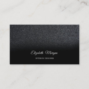 Chic Black Glitter Elegant Professional Modern Business Card