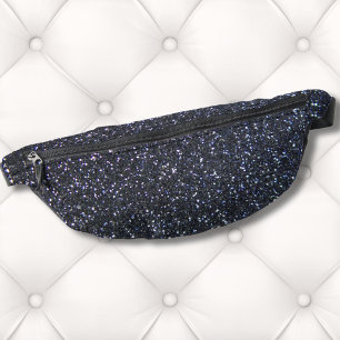 Chic Black Glitter Sparkle Bum Bags