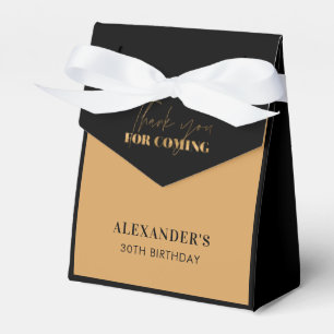 Chic Black Gold Birthday Thank You Favour Box