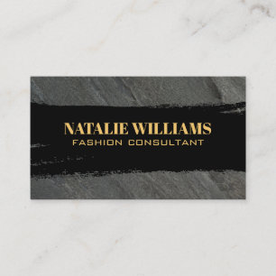 Chic Black Gold Black Brushed Business Card