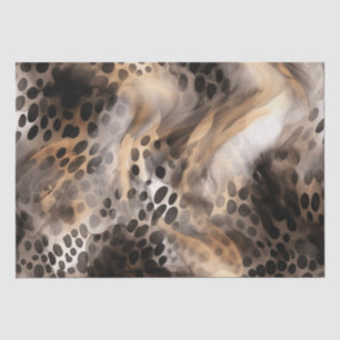 Chic Black Gold Cream Leopard Animal Print Tissue Paper