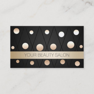 Chic Black & Gold Dots Makeup Artist Business Card