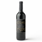 Chic Black & Gold Floral Waterproof Product Label