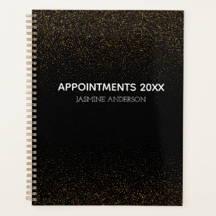 Chic Black Gold Glitter 2024 Weekly Monthly Planner