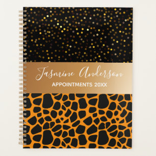 Chic Black Gold Glitter 2024 Weekly Monthly  Planner