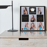 Chic Black Gold Graduation Senior Portrait Photo Faux Canvas Print<br><div class="desc">A classy custom senior graduate photo collage graduation faux canvas art with chic black squares and gold text for a high school senior girl graduating with the class of 2025. Customise with your senior portrait pictures, school name and graduating class under the elegant calligraphy for a great personalised graduation gift....</div>