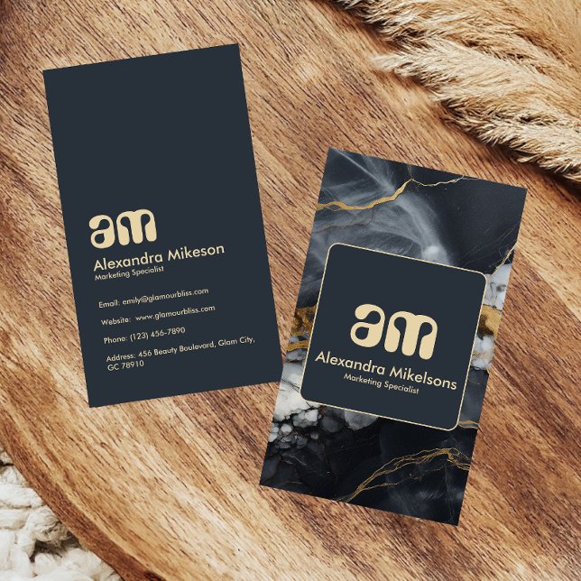 Chic Black Gold Minimal Design Business Card (Creator Uploaded)