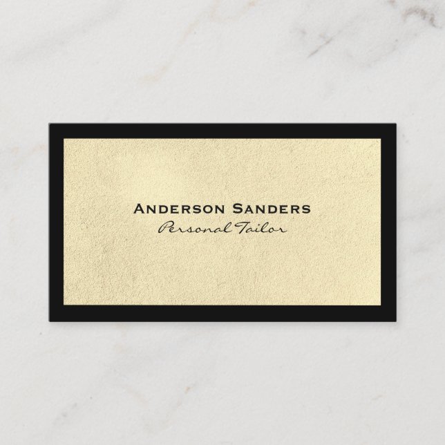 Chic Black Gold Texture | Simple Business Card (Front)