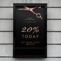 Chic Black Hair Salon Barber Copper Proposition