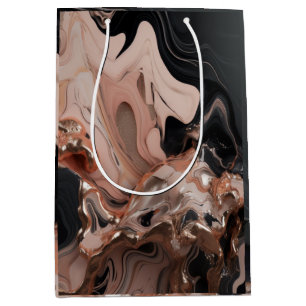 chic black Marble texture  Medium Gift Bag