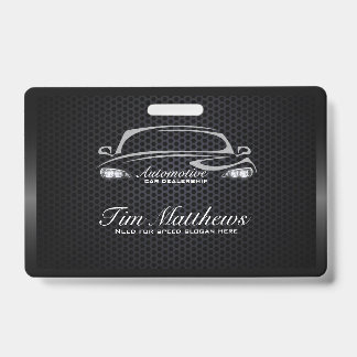 Chic black minimalist modern car business  ID badge