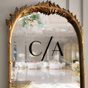 Chic Black Monogram Art Deco Lettering Wedding