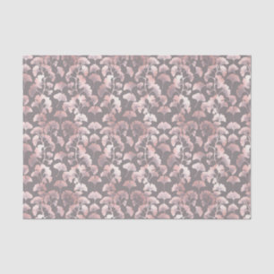 Chic Black Pink Ginkgo Pattern Tissue Paper